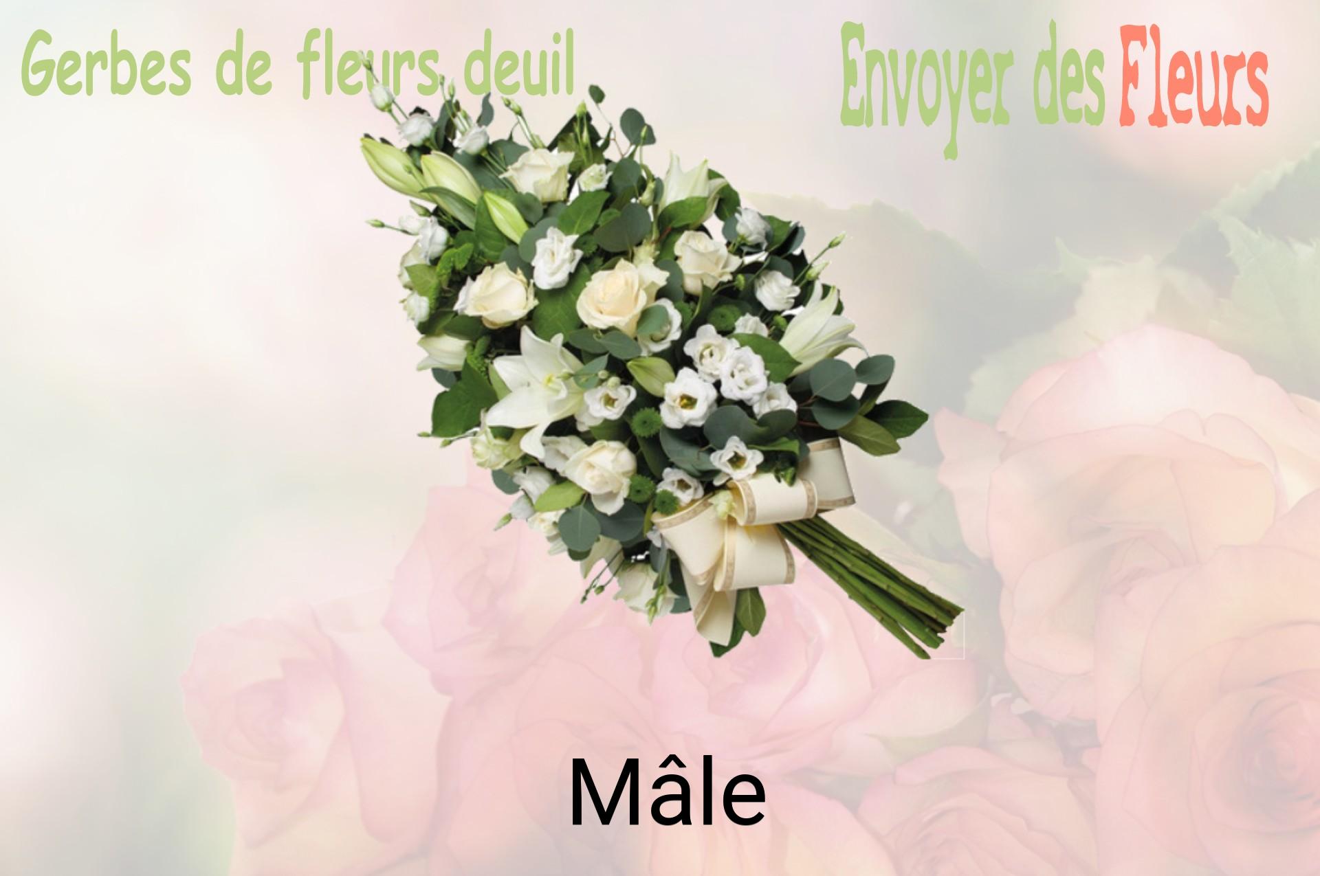 Gerbe de fleurs de deuil livrée à Mâle